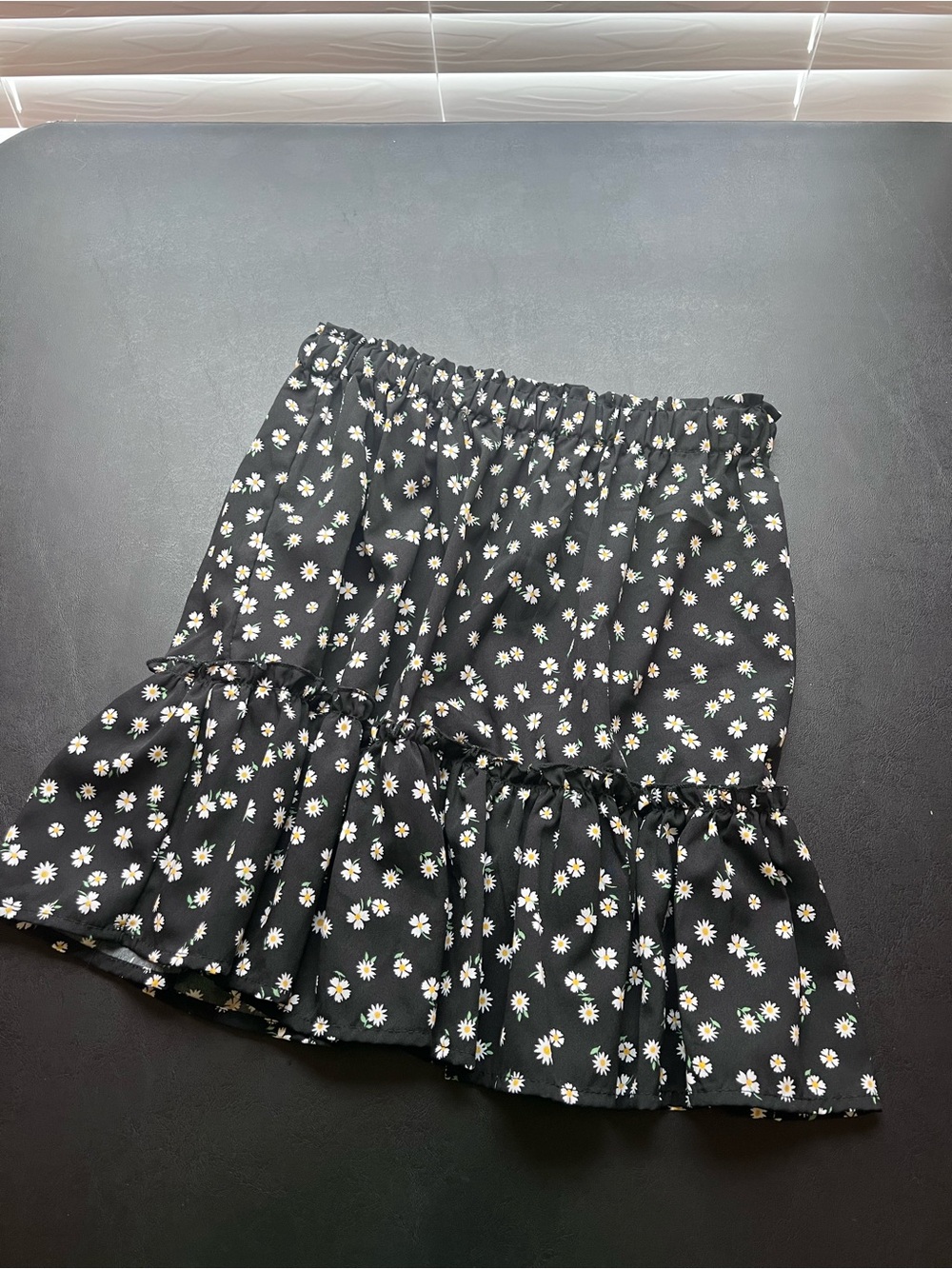 Japna Black Daisy Tiered Ruffle Skirt